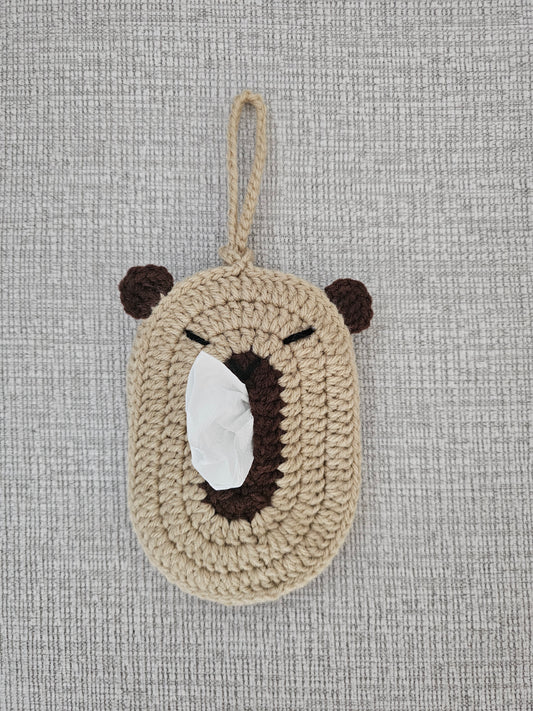 Crochet Tissue Bear Pouch