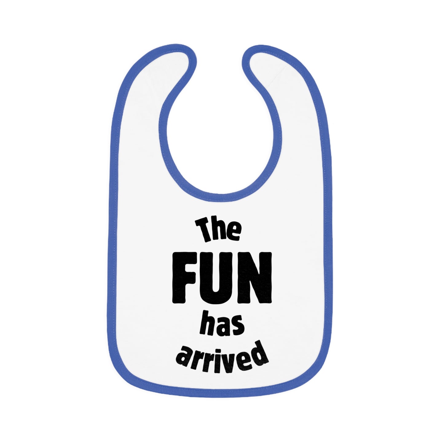 The Fun Has Arrived Baby Contrast Trim Jersey Bib