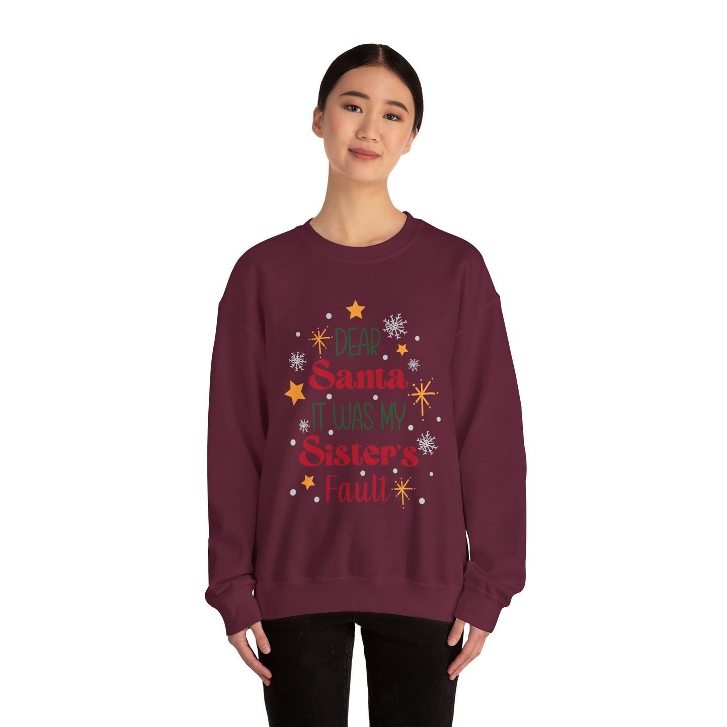 Dear Santa it was my sisters fault Unisex Heavy Blend™ Crewneck Sweatshirt