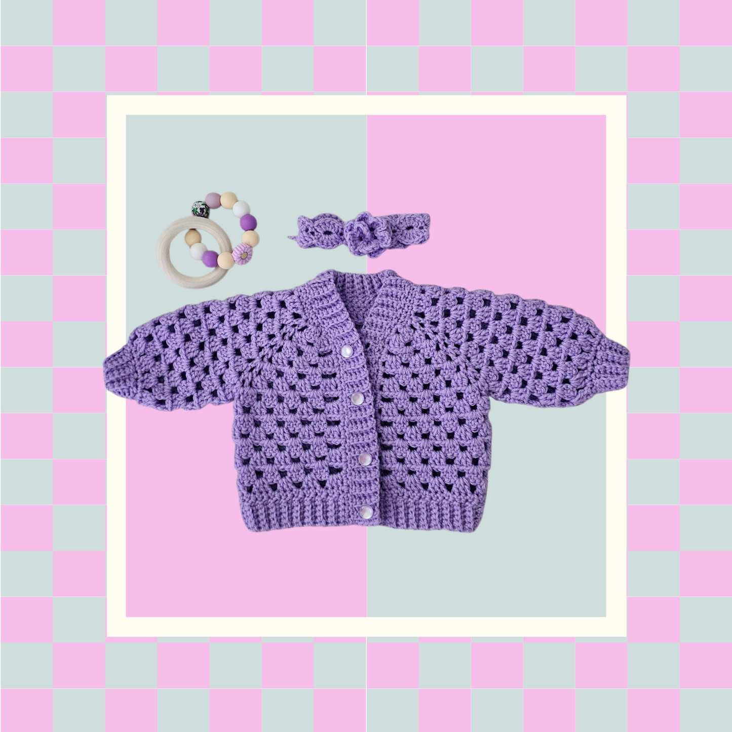 Crochet Baby Cardigan Bundle Lavender, 0-3 Months, Baby Shower Gift, Keepsake, Special Baby Gift