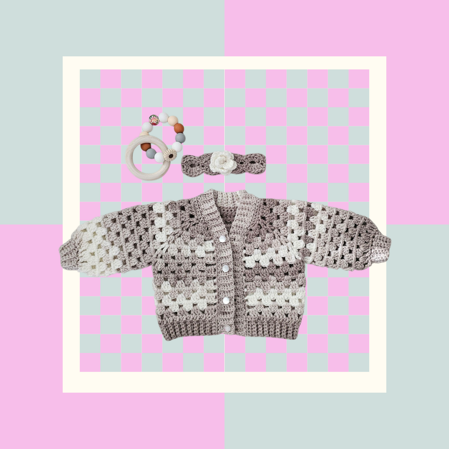 Crochet Baby Cardigan Bundle Multi-Color Tan, 0-3 Months, Baby Shower Gift, Keepsake, Special Baby Gift
