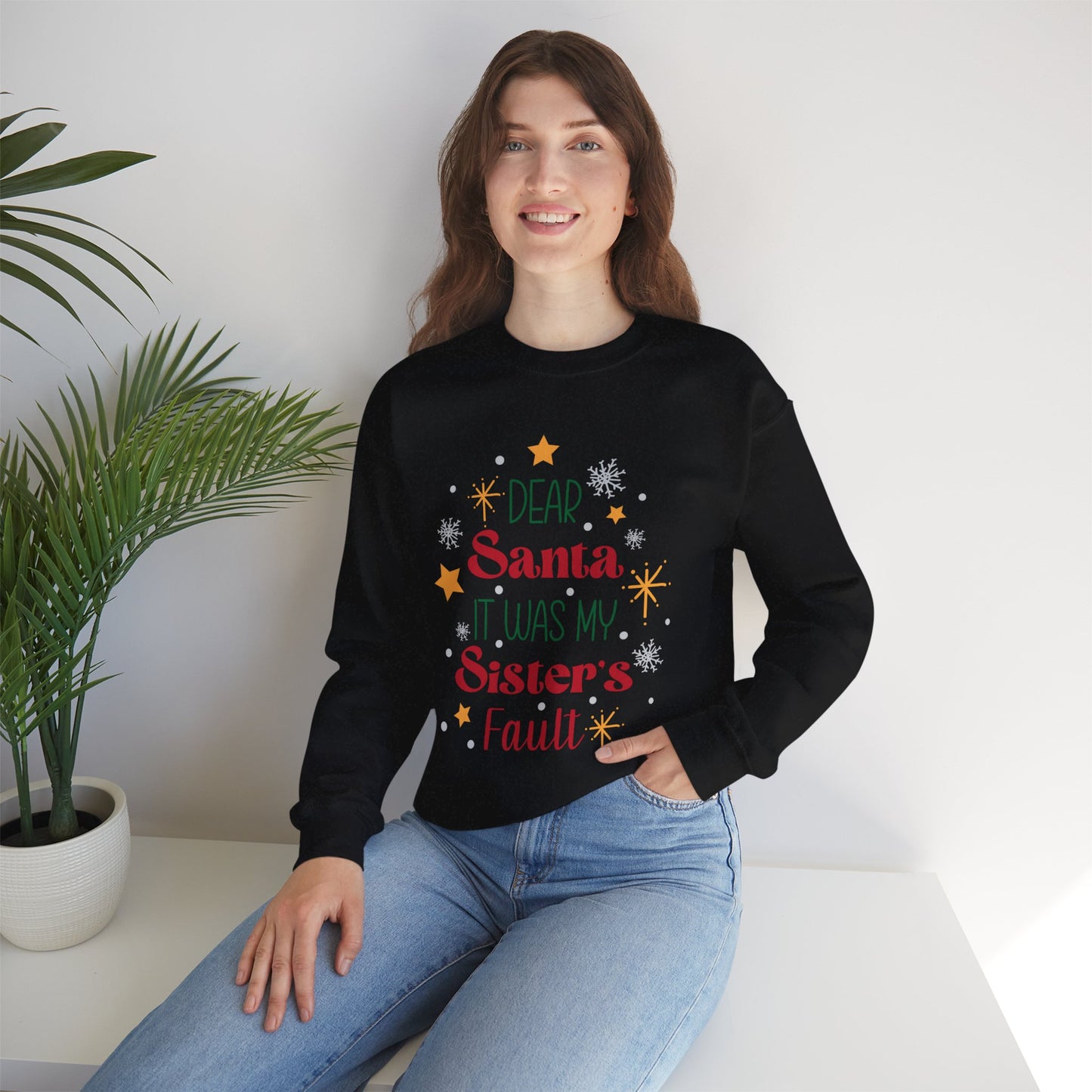 Dear Santa it was my sisters fault Unisex Heavy Blend™ Crewneck Sweatshirt