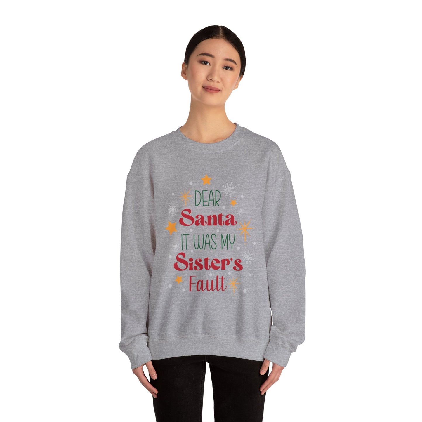 Dear Santa it was my sisters fault Unisex Heavy Blend™ Crewneck Sweatshirt