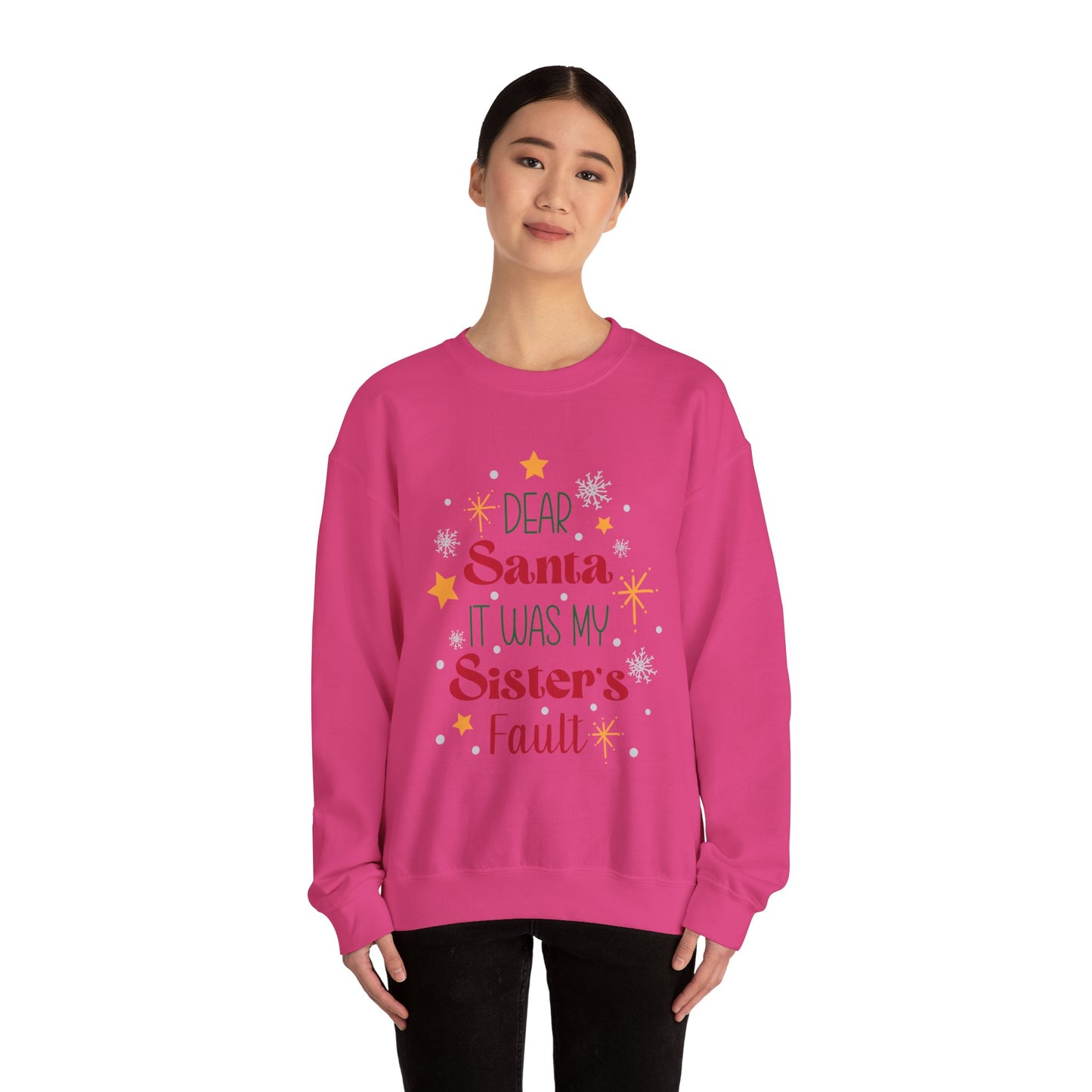 Dear Santa it was my sisters fault Unisex Heavy Blend™ Crewneck Sweatshirt