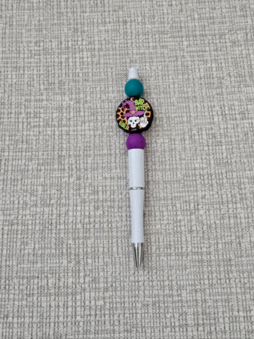 Pen- Silicone Beaded Pen with Bad Witch Focal