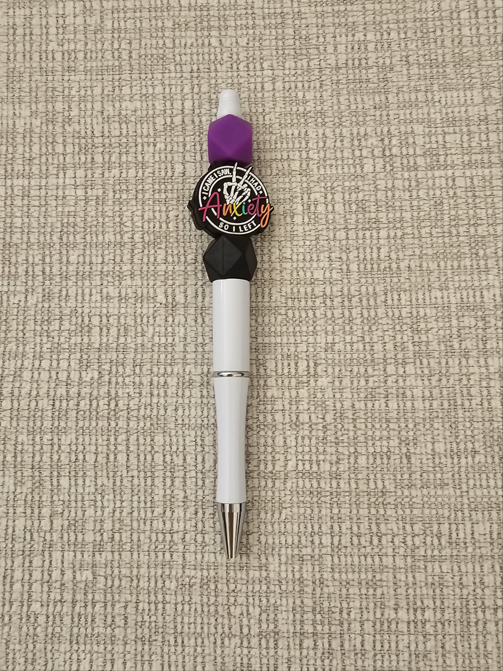 Pen- Silicone Beaded Pen with Anxiety Focal