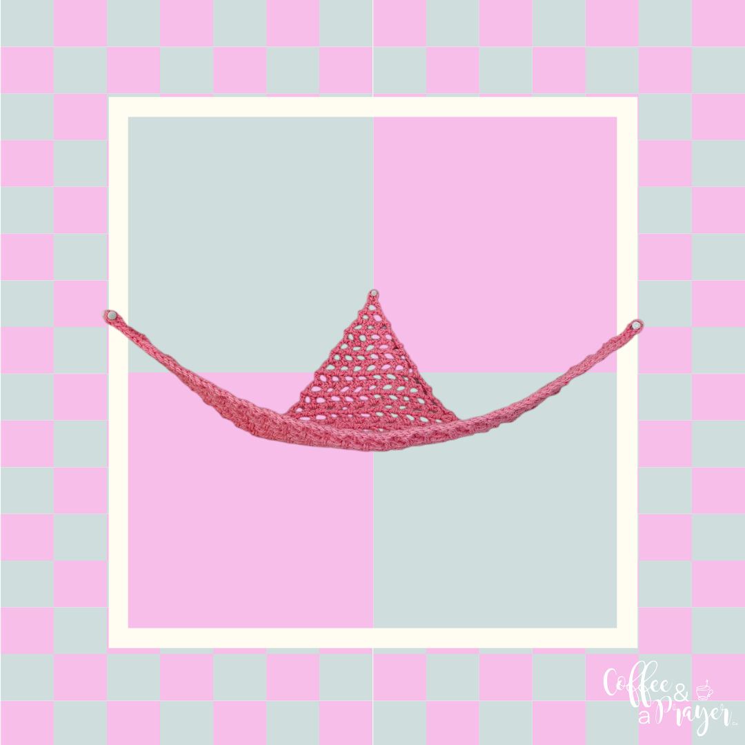 Crochet Hammock, Wall Hanger for Toys, Stuffed Animals, and Plushies- Bright Pink Color
