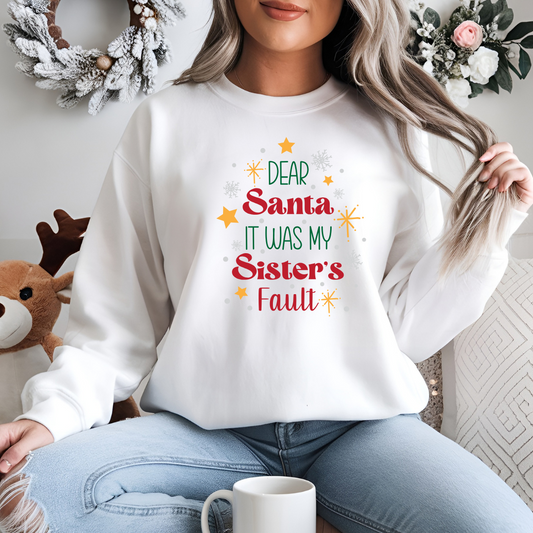 Dear Santa it was my sisters fault Unisex Heavy Blend™ Crewneck Sweatshirt